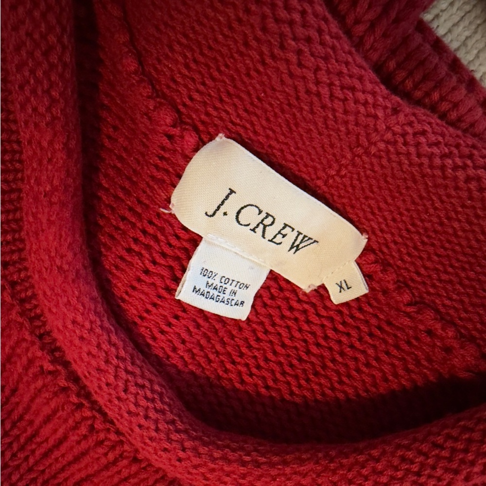 J. Crew Classic Vibrant Red Knit Rollneck Sweater